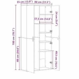 Skříň highboard černá 80 x 35 x 180 cm kompozitní dřevo - obrázek 10