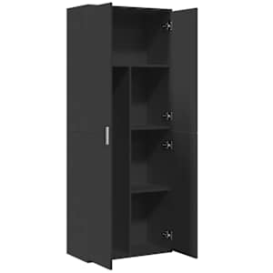 Skříň highboard černá 70 x 35 x 180 cm kompozitní dřevo - obrázek 6