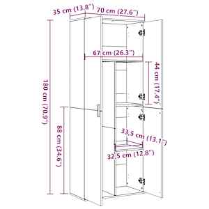 Skříň highboard černá 70 x 35 x 180 cm kompozitní dřevo - obrázek 10