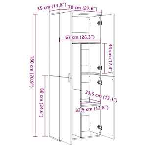 Skříň highboard kouřový dub 70 x 35 x 180 cm kompozitní dřevo - obrázek 10