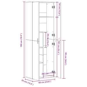 Skříň highboard černá 60 x 35 x 180 cm kompozitní dřevo - obrázek 10