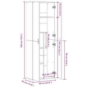 Skříň highboard betonově šedá 60 x 35 x 180 cm kompozitní dřevo - obrázek 10