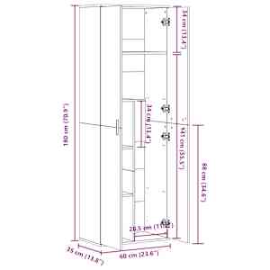 Skříň highboard dub sonoma 60 x 35 x 180 cm kompozitní dřevo - obrázek 10