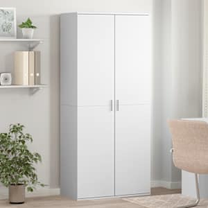 Omara za čevlje bela 80x39x178 cm iverna plošča