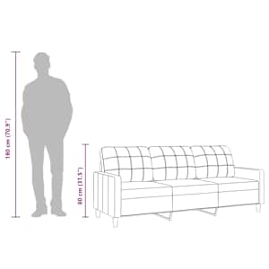 3místná pohovka světle šedá 210 cm textil - obrázek 9