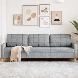 3místná pohovka světle šedá 210 cm textil - obrázek 1