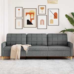 3místná pohovka tmavě šedá 210 cm textil - obrázek 1
