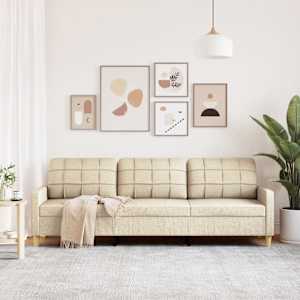 3místná pohovka krémová 210 cm textil - obrázek 3
