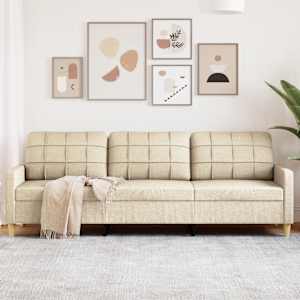 3místná pohovka krémová 210 cm textil - obrázek 1