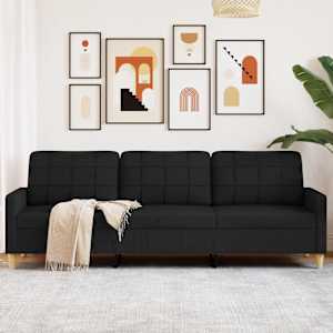 3místná pohovka černá 210 cm textil - obrázek 1