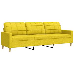 3místná pohovka světle žlutá 210 cm textil - obrázek 2