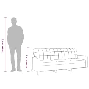 3místná pohovka taupe 210 cm textil - obrázek 9