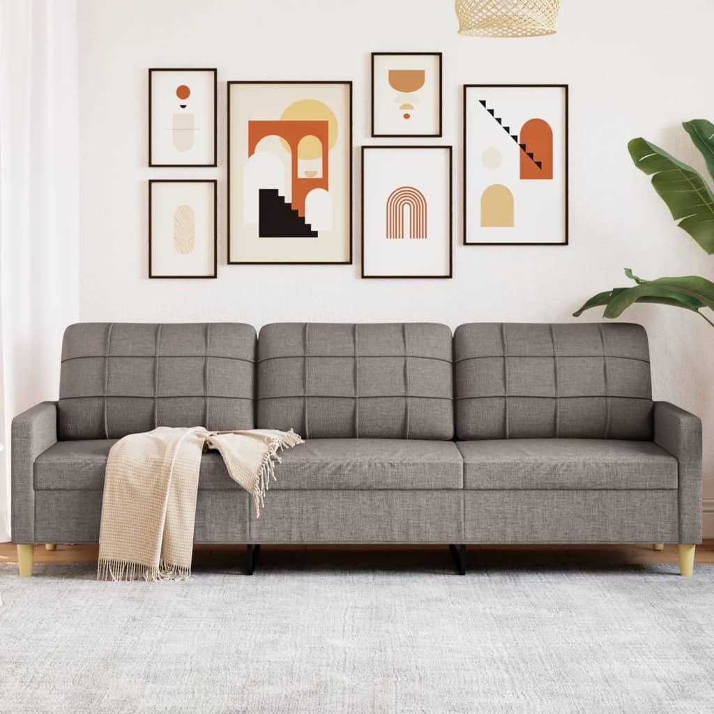 vidaXL 3-Sitzer-Sofa Taupe 210 cm Stoff