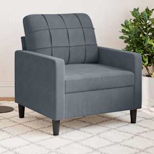 Fotelj temno siv 60 cm žamet