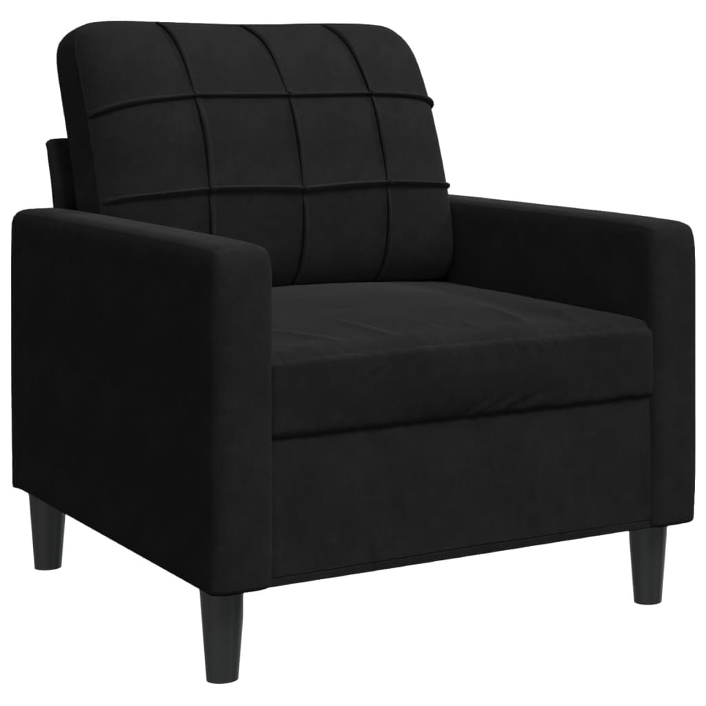 vidaXL Fotoliu canapea, Negru, 60 cm, catifea