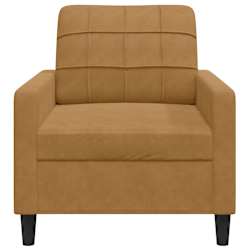 vidaXL Sill&oacute;n de terciopelo marr&oacute;n 60 cm