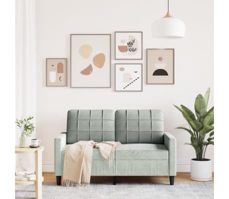 vidaXL Sof&aacute; de 2 plazas de terciopelo gris claro 120 cm