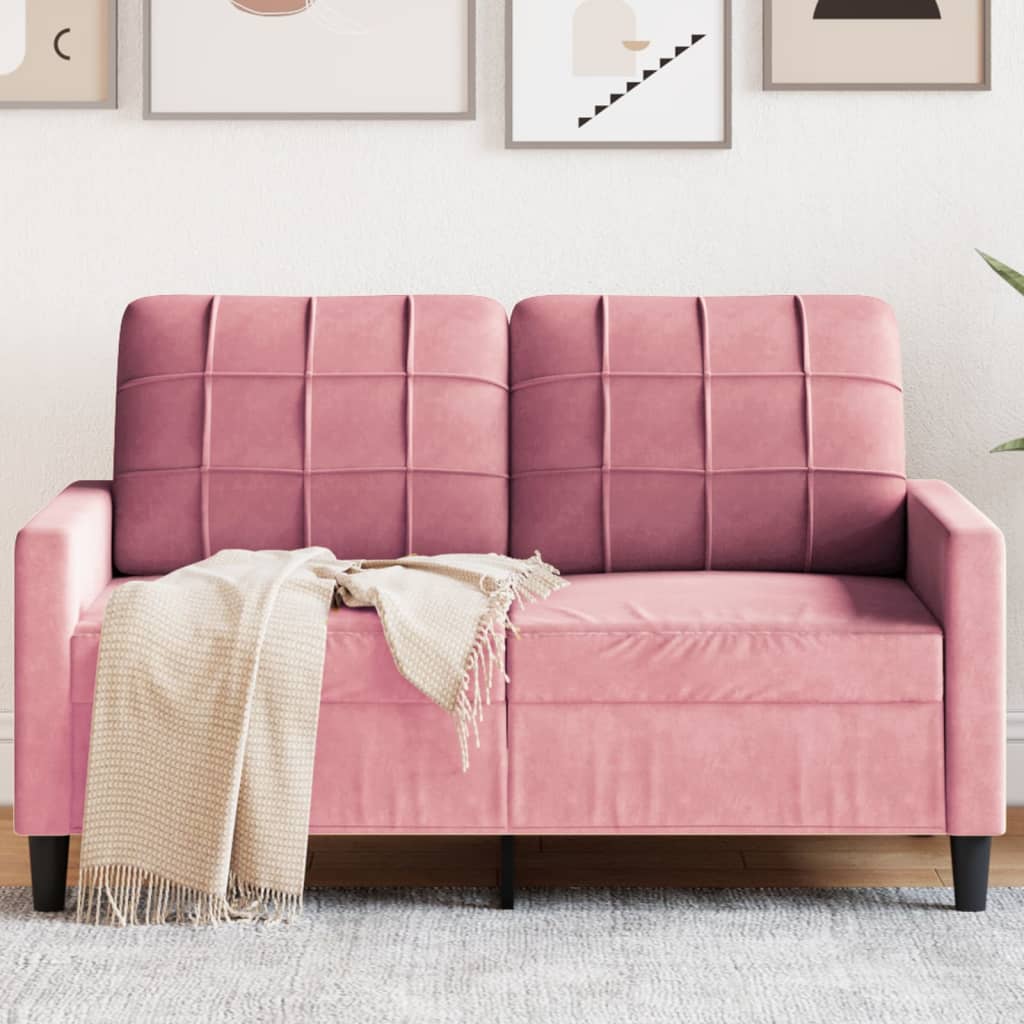 vidaXL 2-Sitzer-Sofa Rosa 120 cm Samt