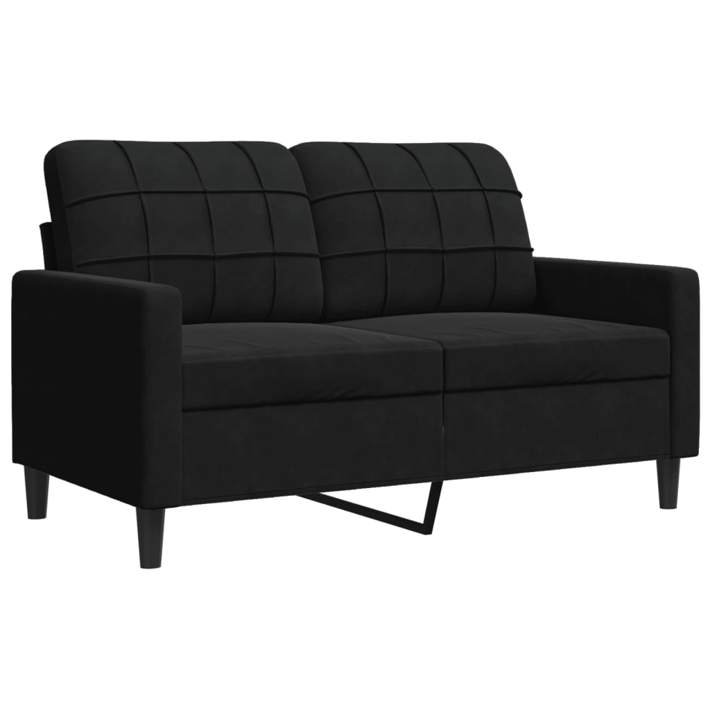 vidaXL Canapea cu 2 locuri, negru, 120 cm, catifea