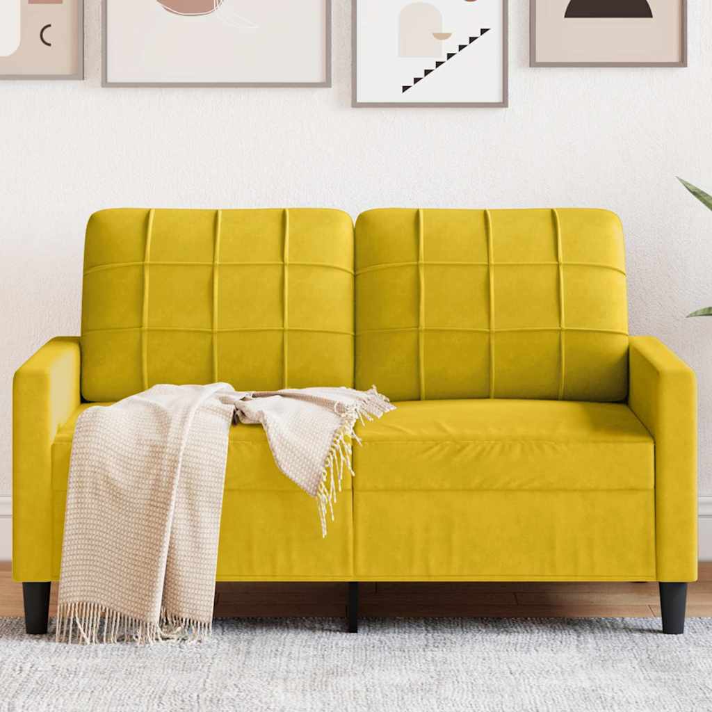 vidaXL 2-Sitzer-Sofa Gelb 120 cm Samt