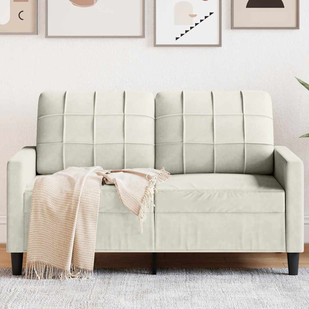 vidaXL 2-Sitzer-Sofa Creme 120 cm Samt