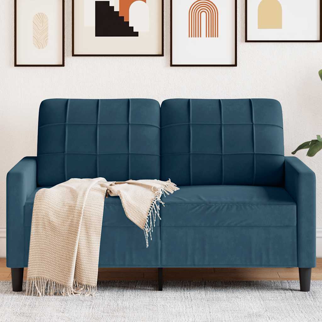 vidaXL 2-Sitzer-Sofa Blau 120 cm Samt