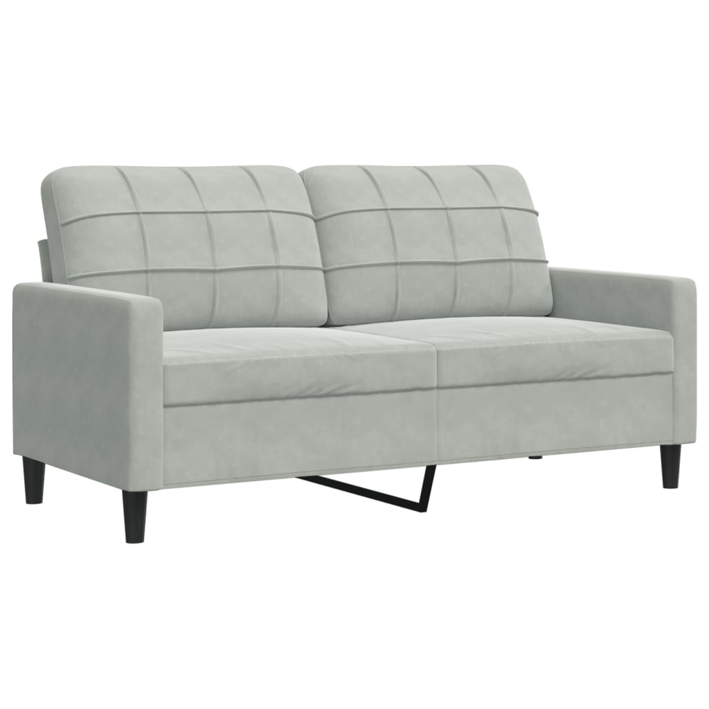 vidaXL Canapea cu 2 locuri, gri deschis, 140 cm, catifea