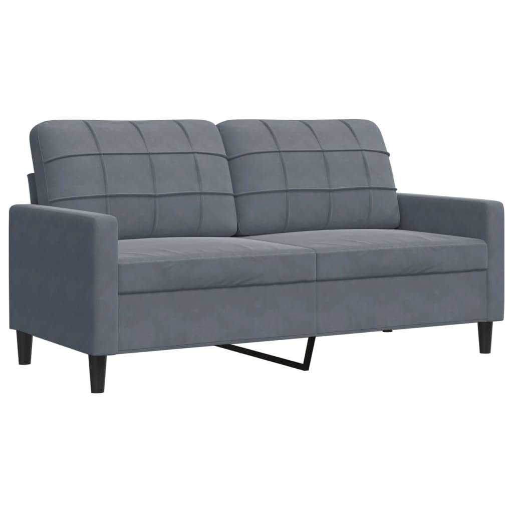 vidaXL Canapea cu 2 locuri, gri închis, 140 cm, catifea