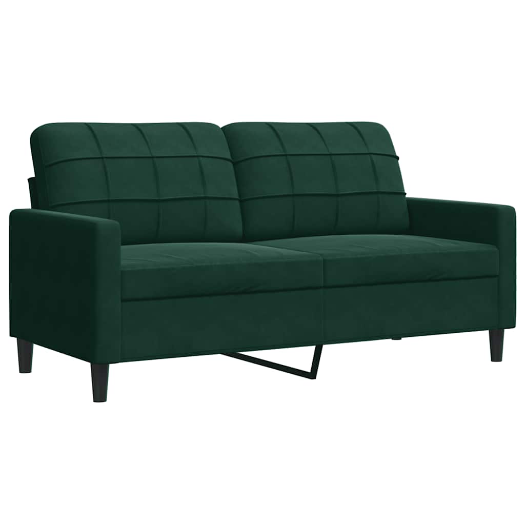 VidaXL Tweezitsbank 140 Cm Fluweel Donkergroen