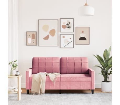vidaXL 2-Sitzer-Sofa Rosa 140 cm Samt