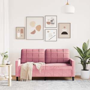 vidaXL 2-Sitzer-Sofa Rosa 140 cm Samt