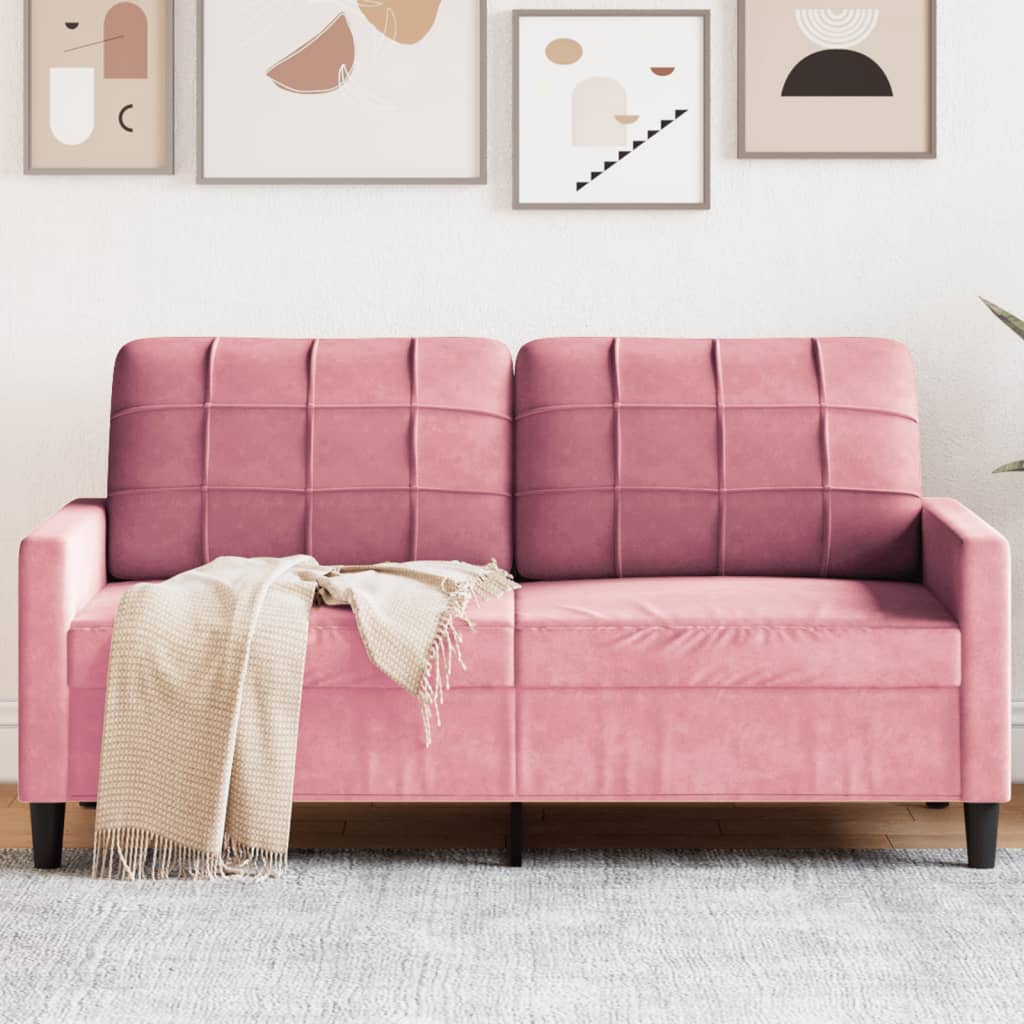 vidaXL 2-Sitzer-Sofa Rosa 140 cm Samt