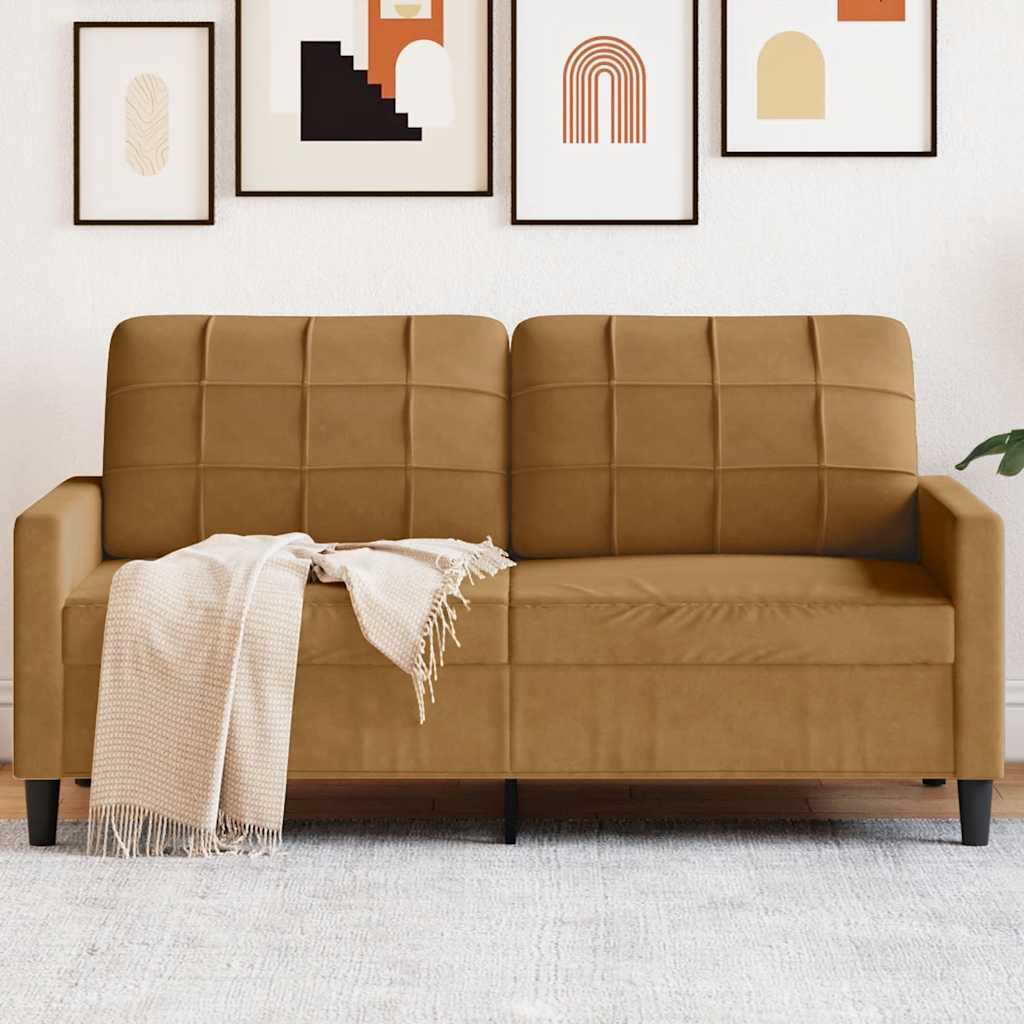 vidaXL 2-Sitzer-Sofa Braun 140 cm Samt