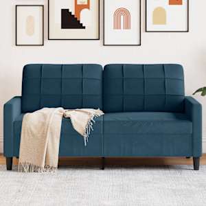 Kavč dvosed moder 140 cm žamet