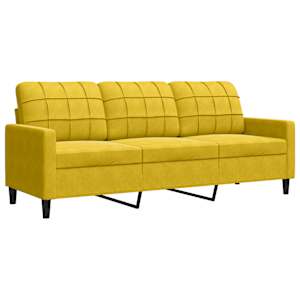 vidaXL 3-kohaline diivan, kollane, 180 cm, samet