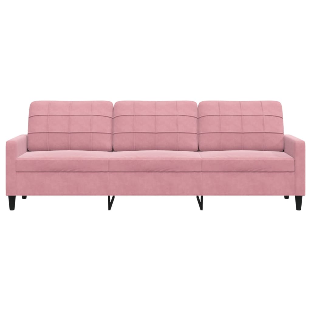 vidaXL Driezitsbank 210 cm fluweel roze, foto 4