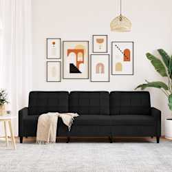 vidaXL Canap&eacute; &agrave; 3 places Noir 210 cm Velours