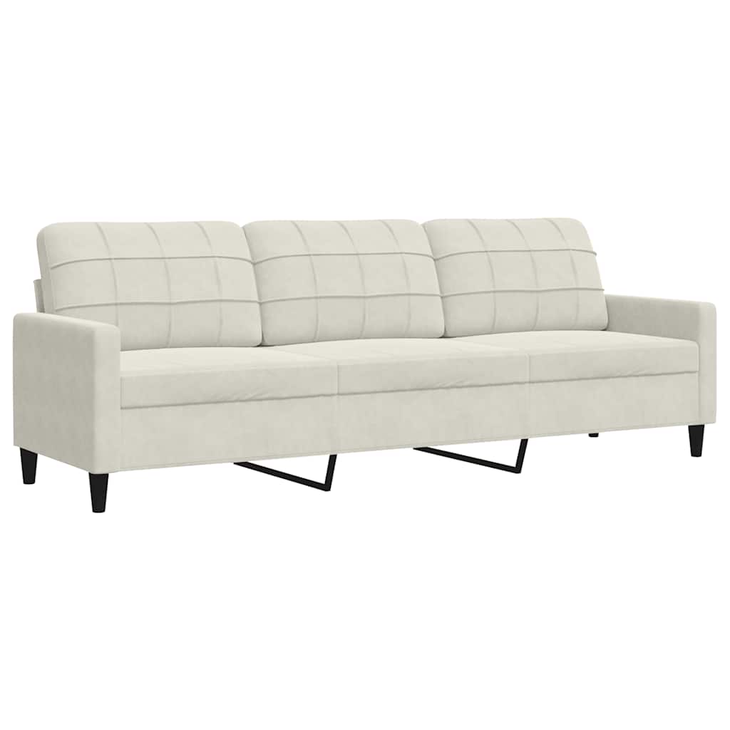 Thumbnail - vidaXL 3-Sitzer-Sofa Creme 210 cm Samt