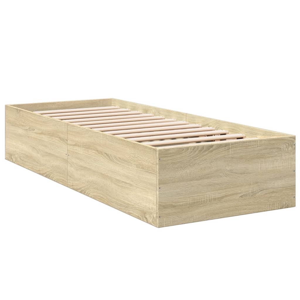 Thumbnail - vidaXL Bettgestell ohne Matratze Sonoma-Eiche 75x190 cm Holzwerkstoff