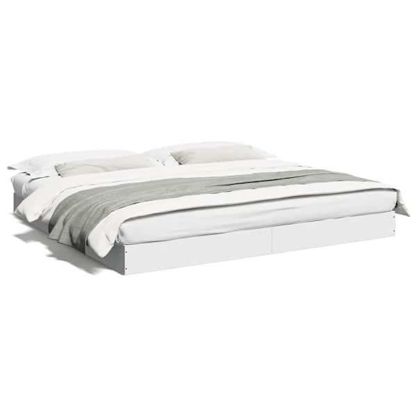 vidaXL voodiraam ilma madratsita, valge 180x200 cm, tehispuit