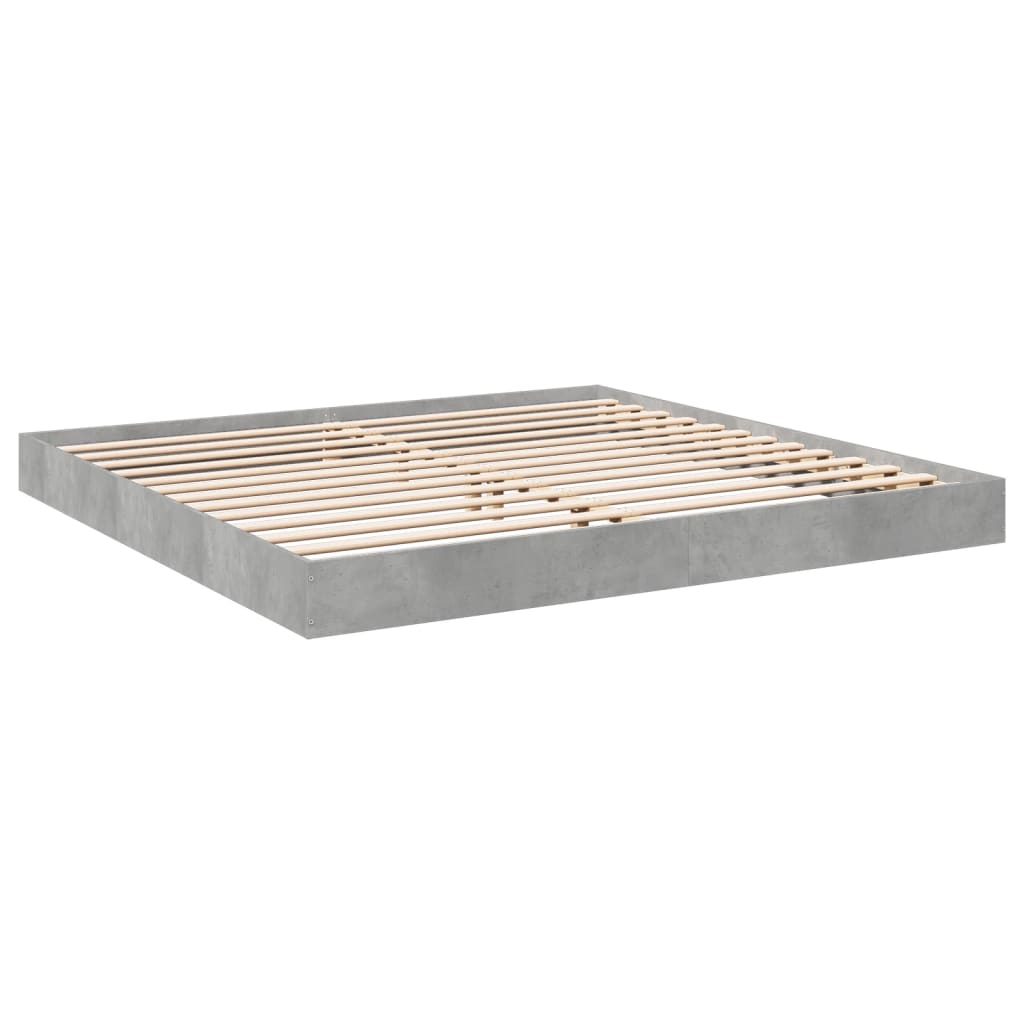 vidaXL Bedframe bewerkt hout betongrijs 180x200 cm afbeelding