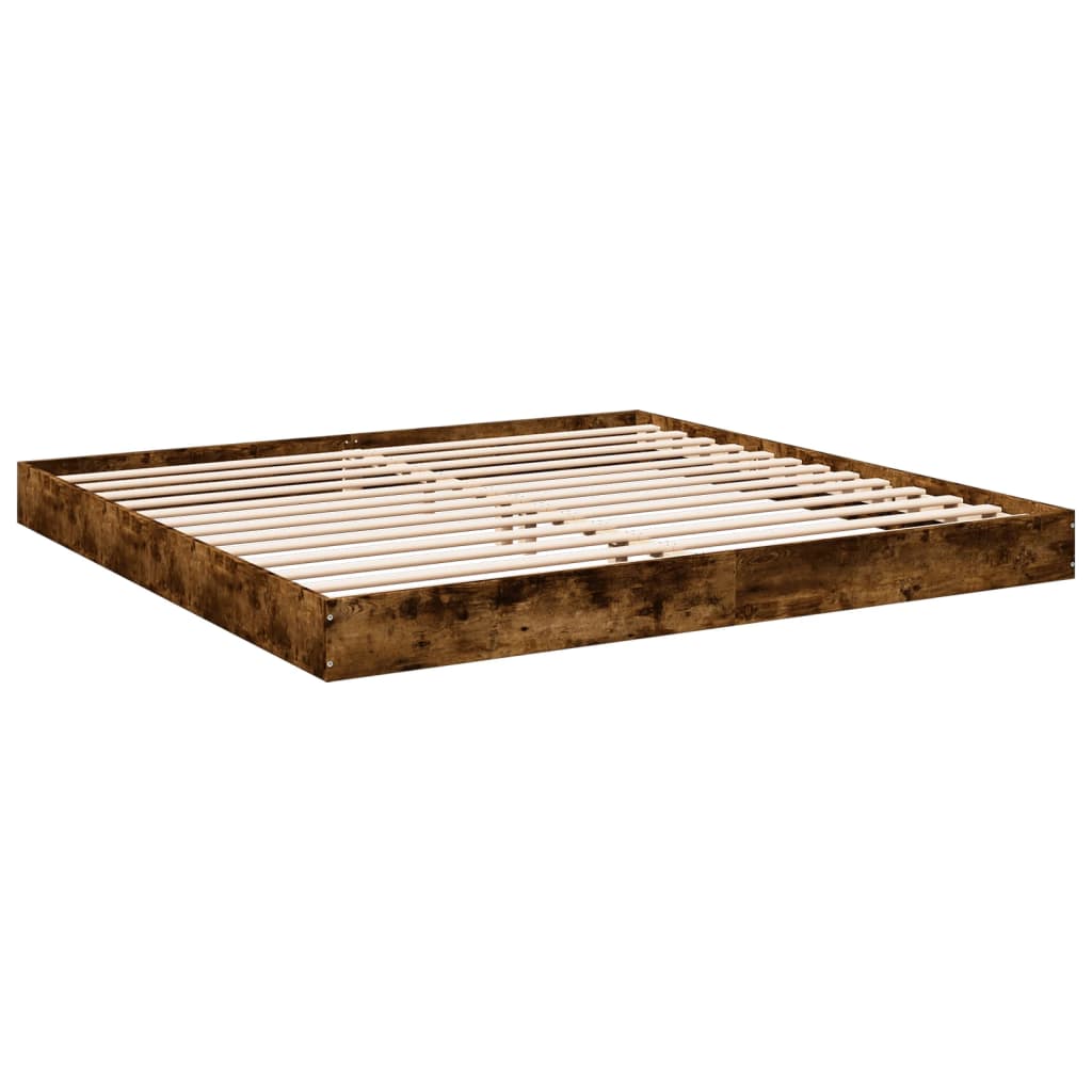 vidaXL Bedframe zonder matras hout gerookt eikenkleurig 180x200 cm afbeelding