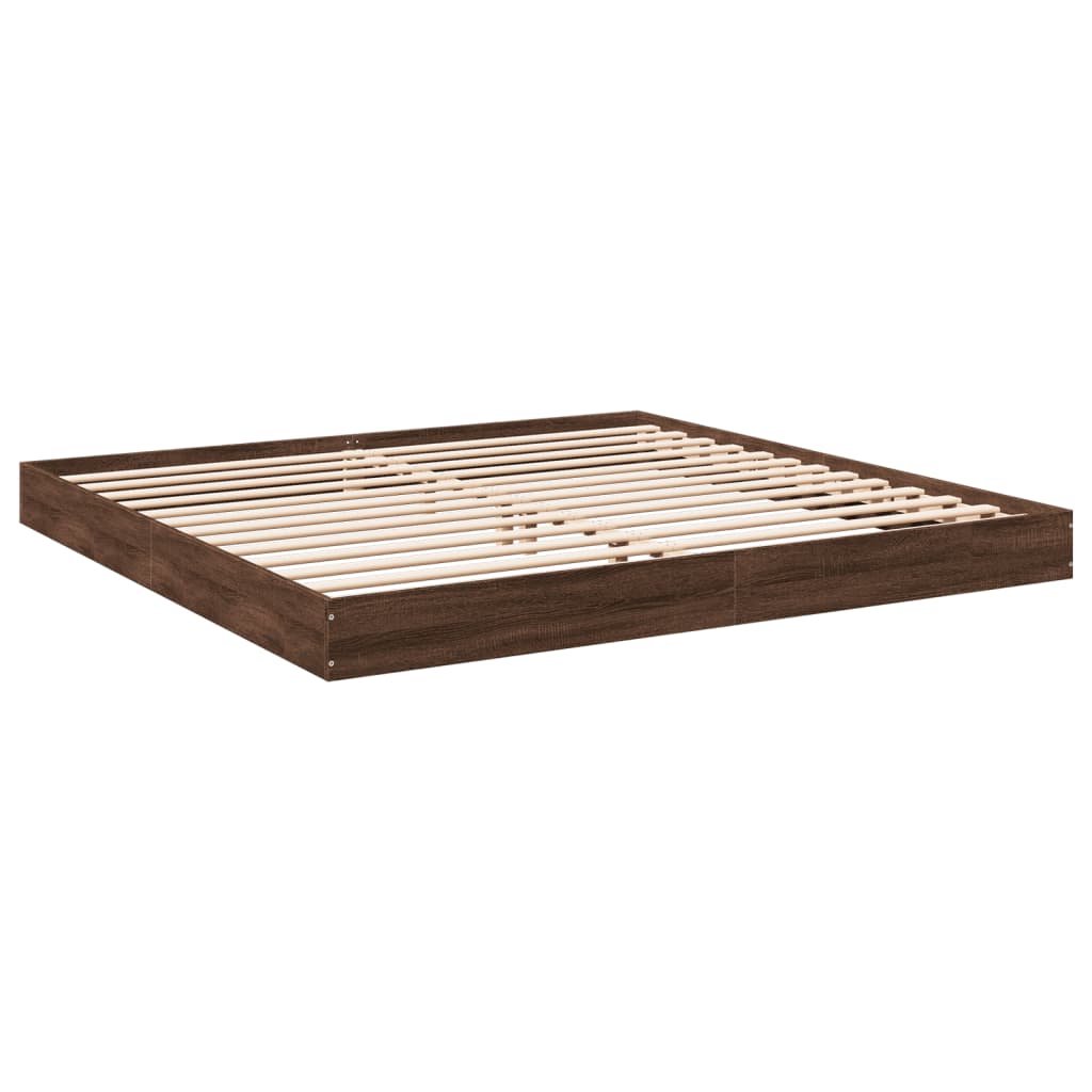 vidaXL Bedframe zonder matras bewerkt hout bruin eikenkleur 180x200 cm afbeelding
