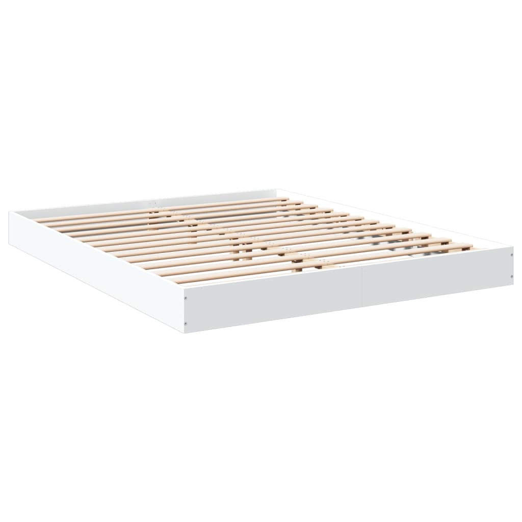 vidaXL Bedframe zonder matras 160x200 cm spaanplaat wit afbeelding