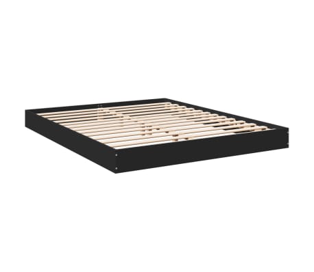 vidaXL Cadre de lit sans matelas noir 160x200 cm bois d'ing&eacute;nierie