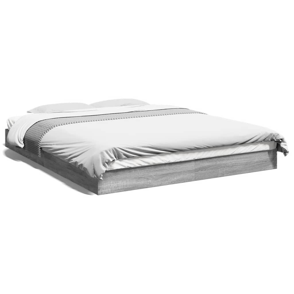 VidaXL Bedframe Zonder Matras 160x200 Cm Spaanplaat Grijs Sonoma