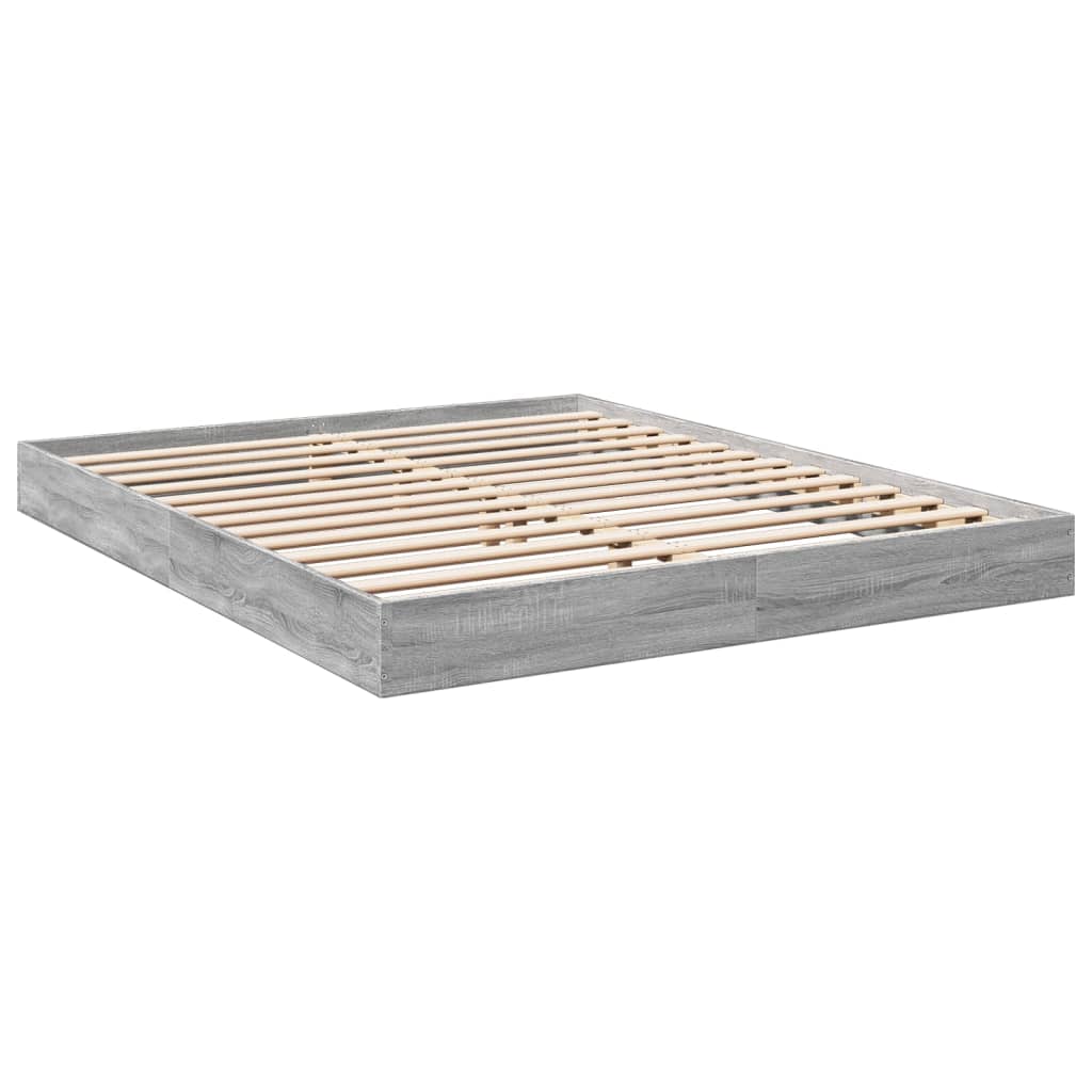 vidaXL Bedframe zonder matras 160x200 cm spaanplaat grijs Sonoma afbeelding