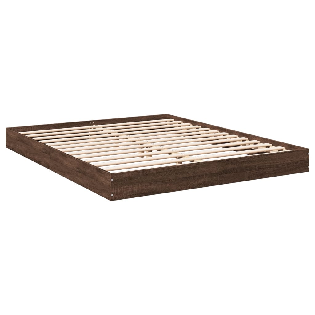 vidaXL Bedframe zonder matras bewerkt hout bruin eikenkleur 160x200 cm afbeelding