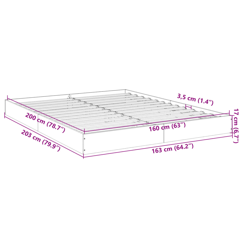 Rama łóżka drewniana 160x200 brązowa - nowoczesny design