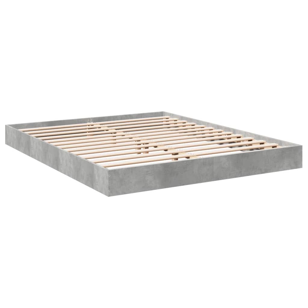 vidaXL Bedframe bewerkt hout betongrijs 150x200 cm afbeelding